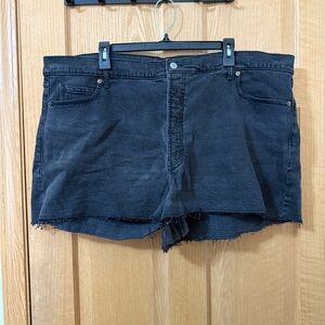 Old Navy Black High Rise A-Line Denim Shorts | Size 24 | Sky-Hi A-Line